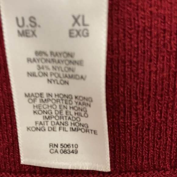 NWT Anne Klein Shade of Maroon Sleeveless Sweater Size XL - Picture 11 of 12